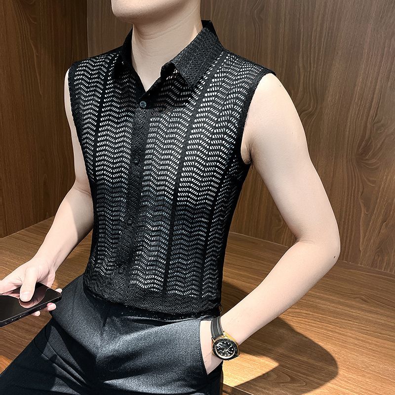 luu404-Summer Men's Casual Hollow Sleeveless Shirt