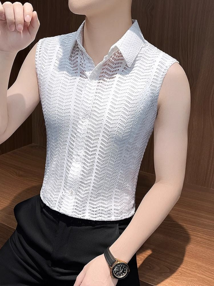 luu404-Summer Men's Casual Hollow Sleeveless Shirt