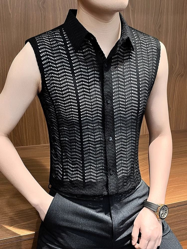 luu404-Summer Men's Casual Hollow Sleeveless Shirt