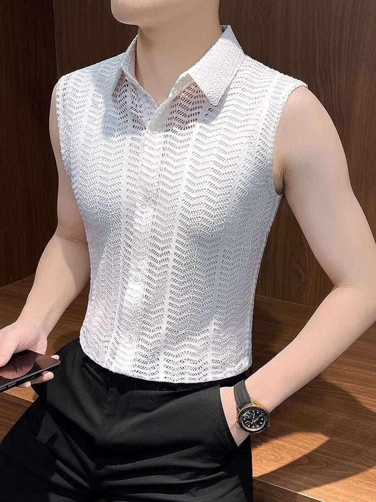 luu404-Summer Men's Casual Hollow Sleeveless Shirt