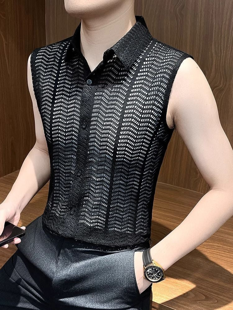 luu404-Summer Men's Casual Hollow Sleeveless Shirt