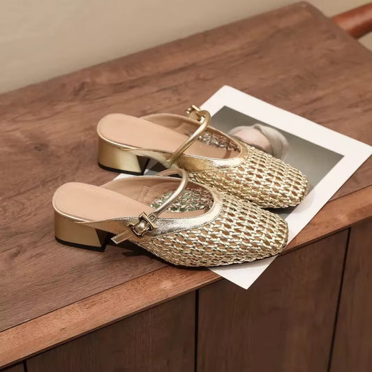 New woven hollow bag minimalist style ladies summer sandals