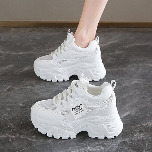 New summer mesh breathable height-enhancing women's sports shoes