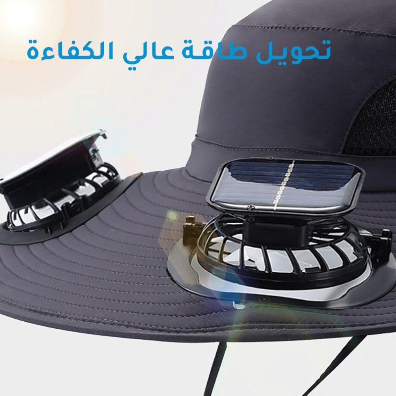 iq407-Men's Outdoor Solar Shade Fan Hat