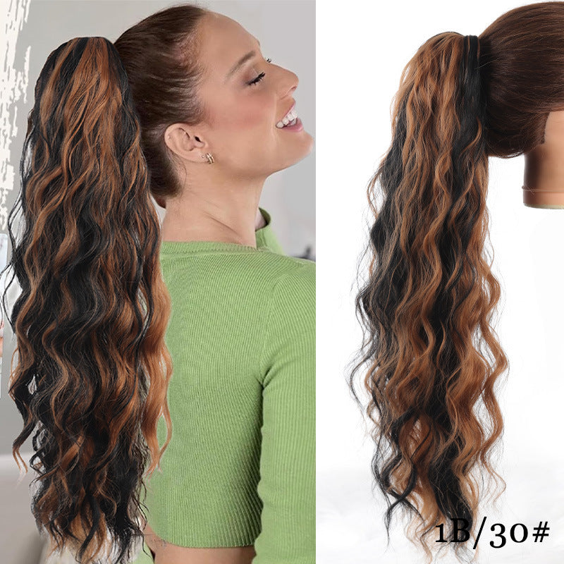 ht275-Wig clip corn silk high ponytail wig braid