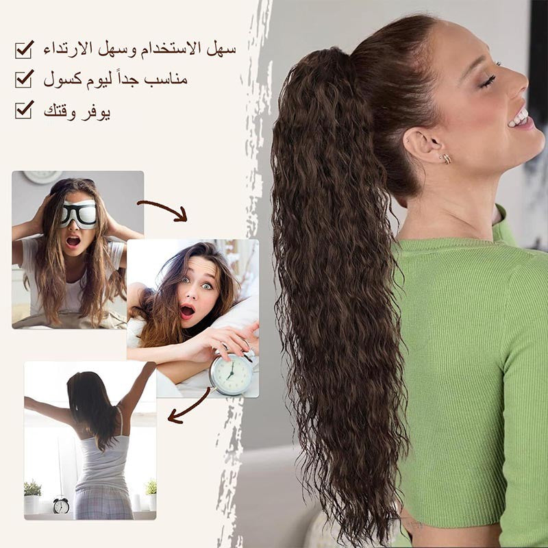 ht275-Wig clip corn silk high ponytail wig braid