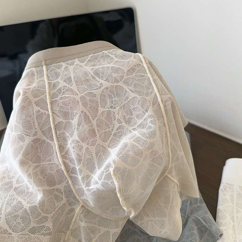 Men's Lace Leopard Jacquard Sexy Boxer Briefs