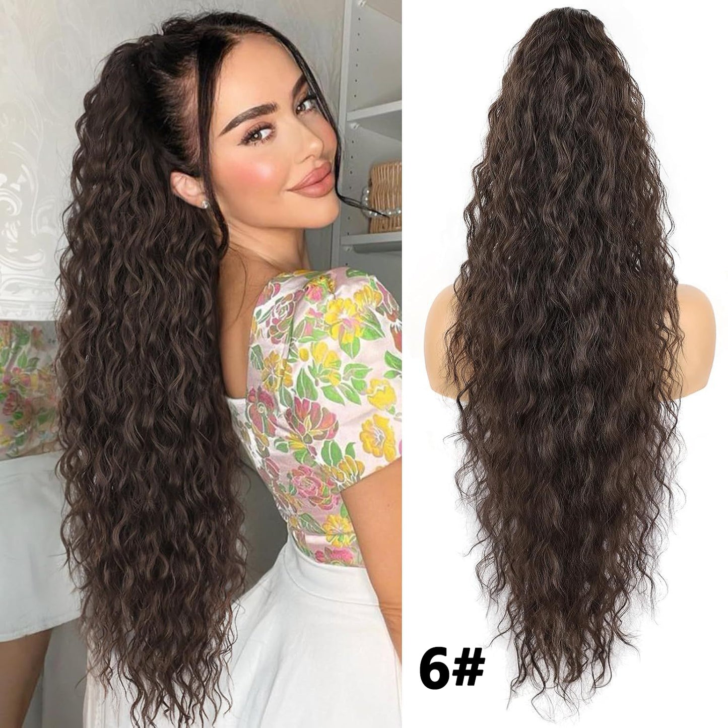 ht275-Wig clip corn silk high ponytail wig braid