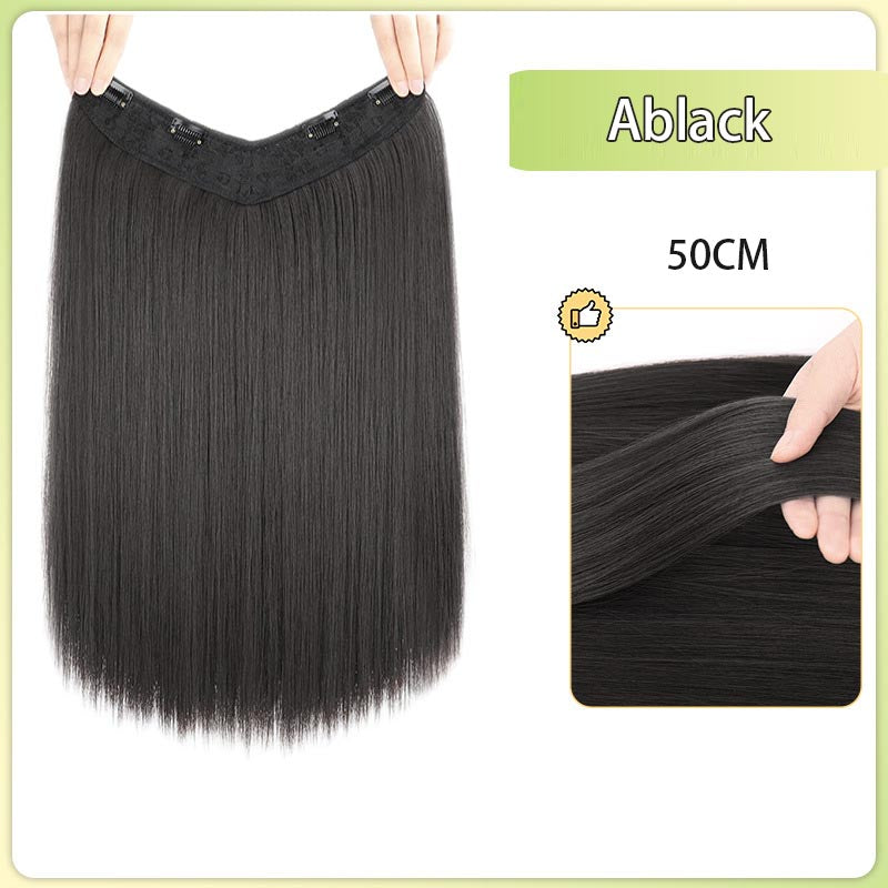 ht285-Women's one piece straight curly hair piece invisible and traceless