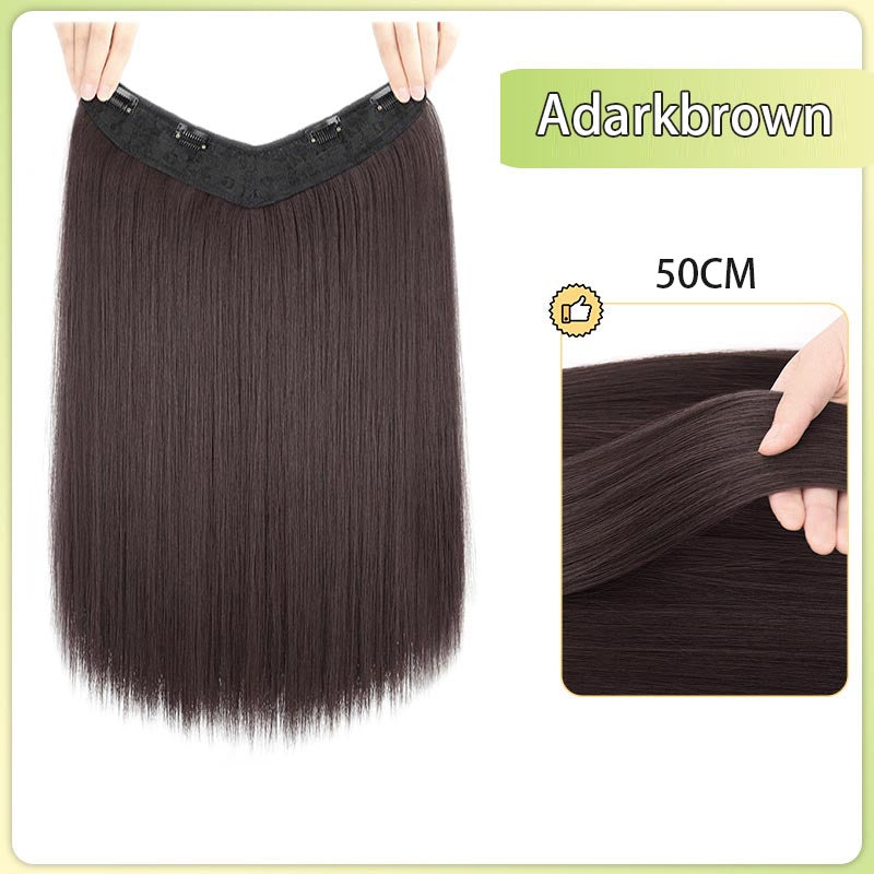 ht285-Women's one piece straight curly hair piece invisible and traceless