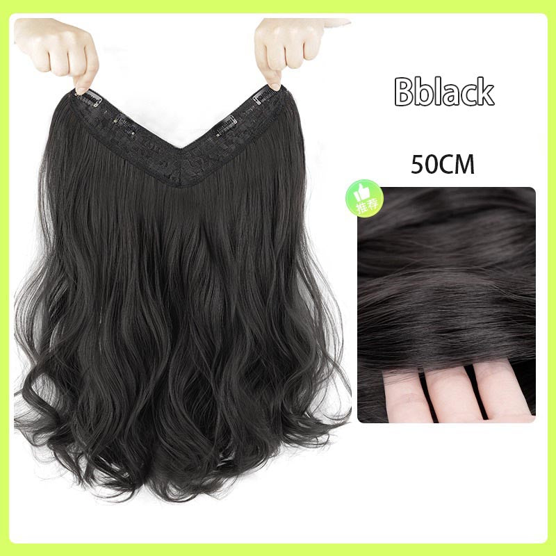 ht285-Women's one piece straight curly hair piece invisible and traceless