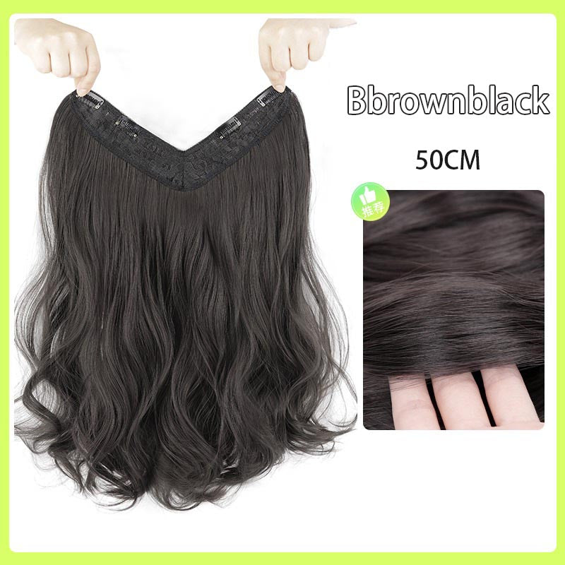 ht285-Women's one piece straight curly hair piece invisible and traceless