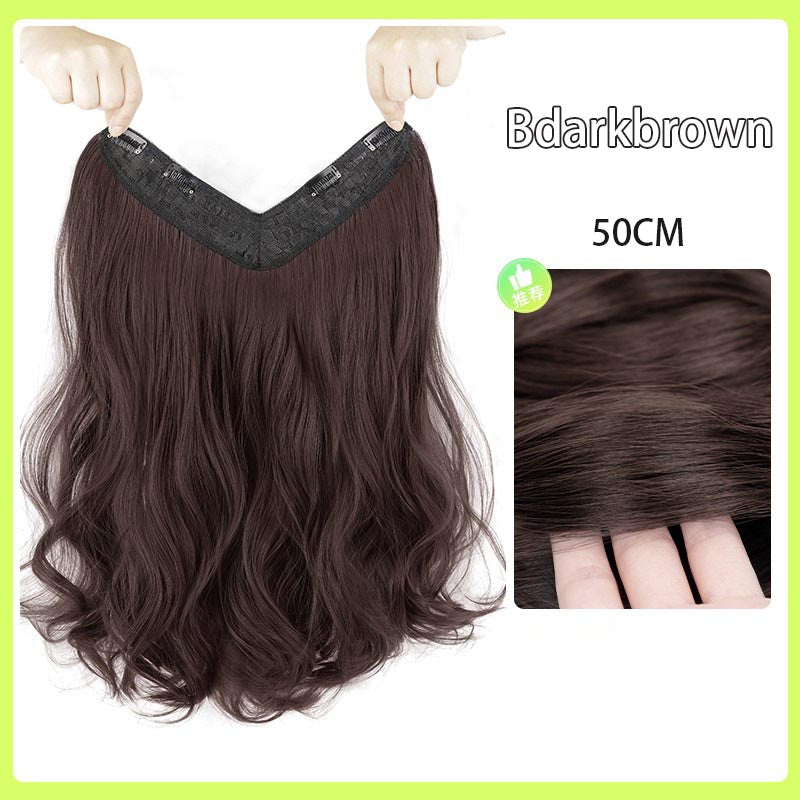 ht285-Women's one piece straight curly hair piece invisible and traceless