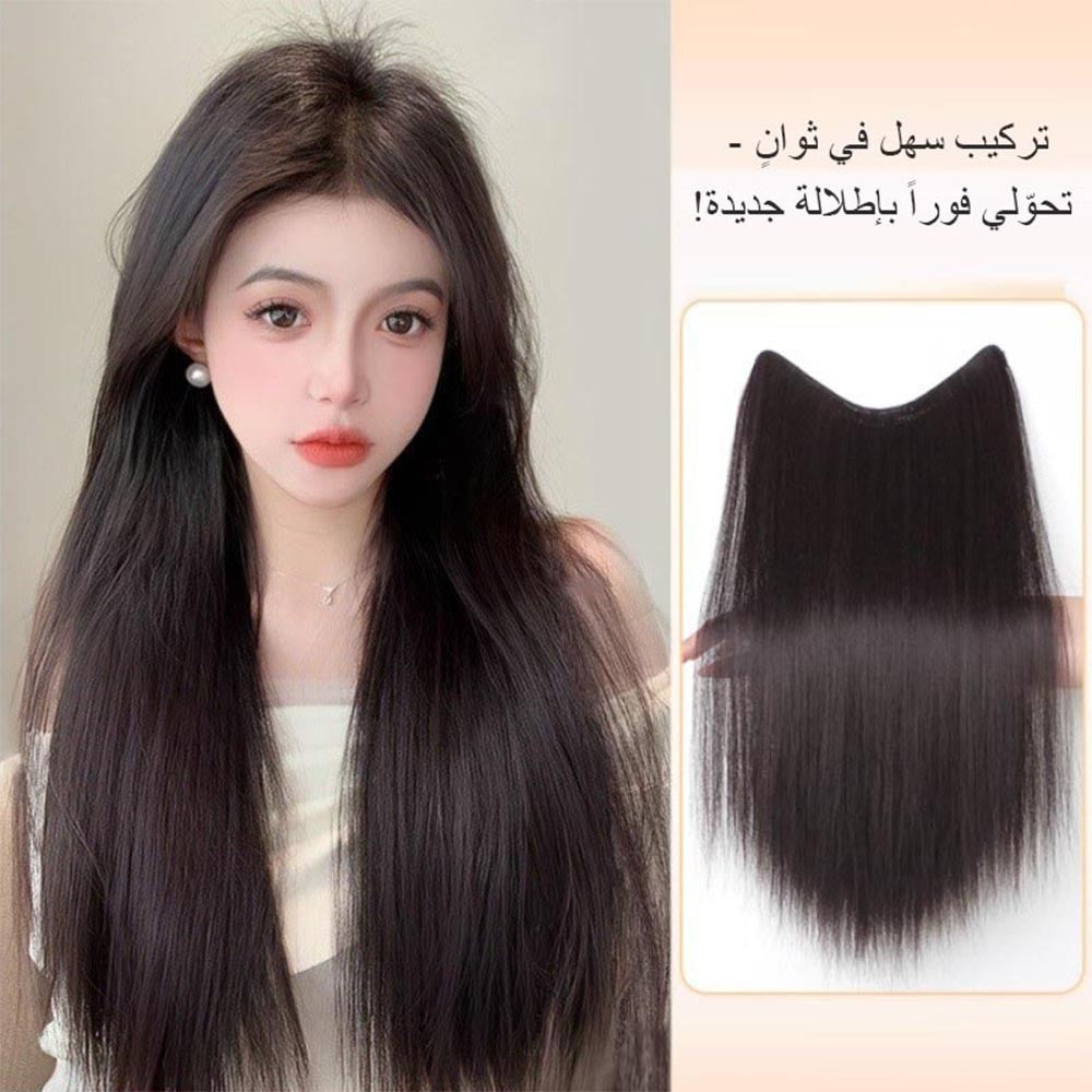 ht285-Women's one piece straight curly hair piece invisible and traceless