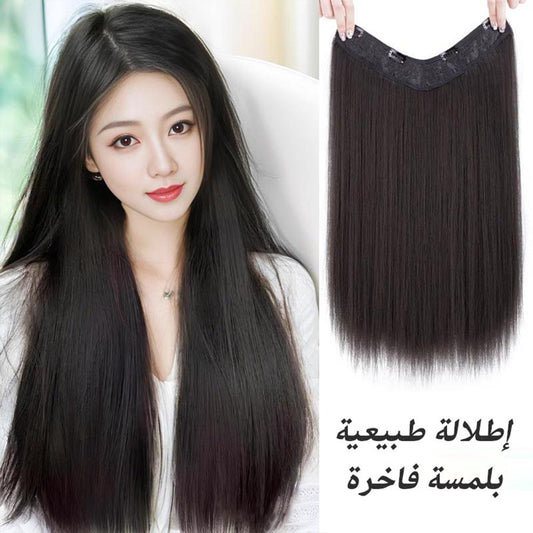 ht285-Women's one piece straight curly hair piece invisible and traceless