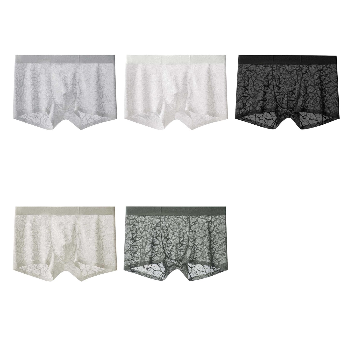 Men's Lace Leopard Jacquard Sexy Boxer Briefs