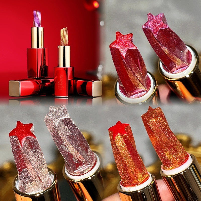 ht286-Flashing five-pointed star lipstick