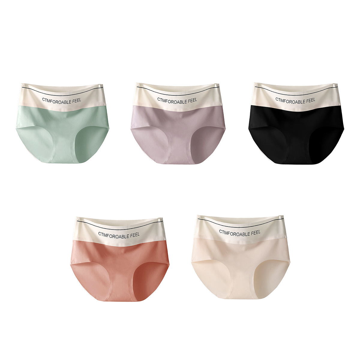 Women's mulberry silk high elastic underwear(5PCS)