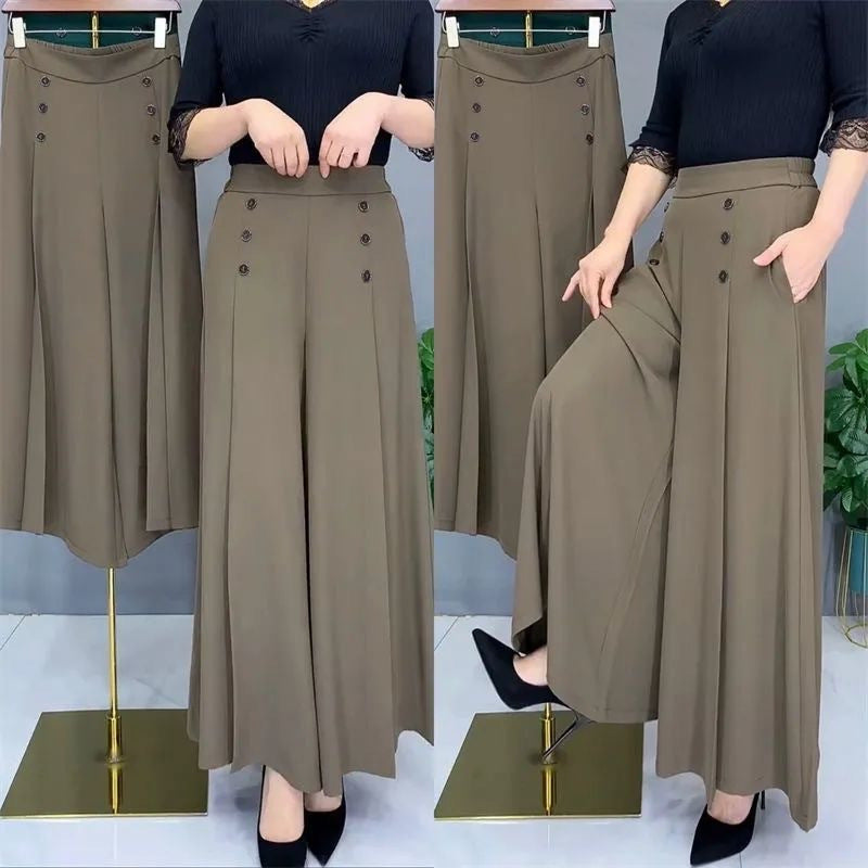 Summer cool loose drape wide leg skirt pants women