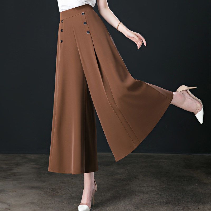 Summer cool loose drape wide leg skirt pants women