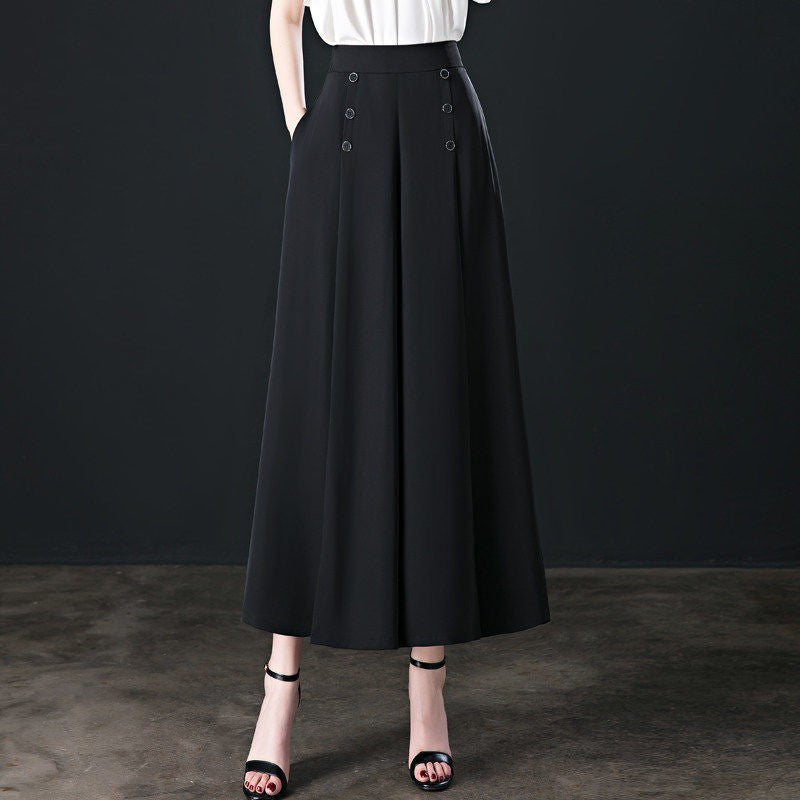 Summer cool loose drape wide leg skirt pants women