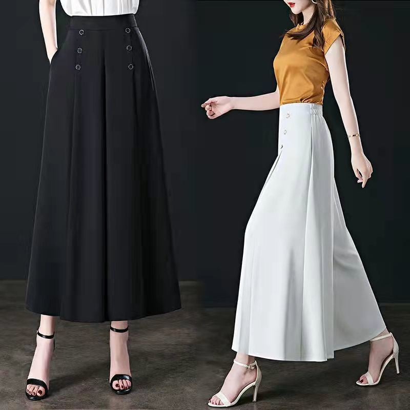 Summer cool loose drape wide leg skirt pants women