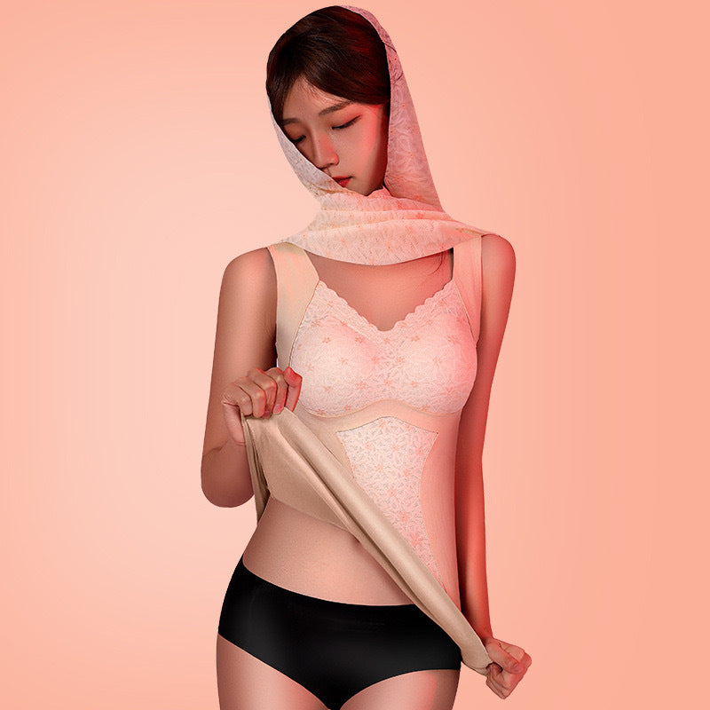 zp166-Antibacterial heating thermal vest Shide velvet bottoming autumn coat