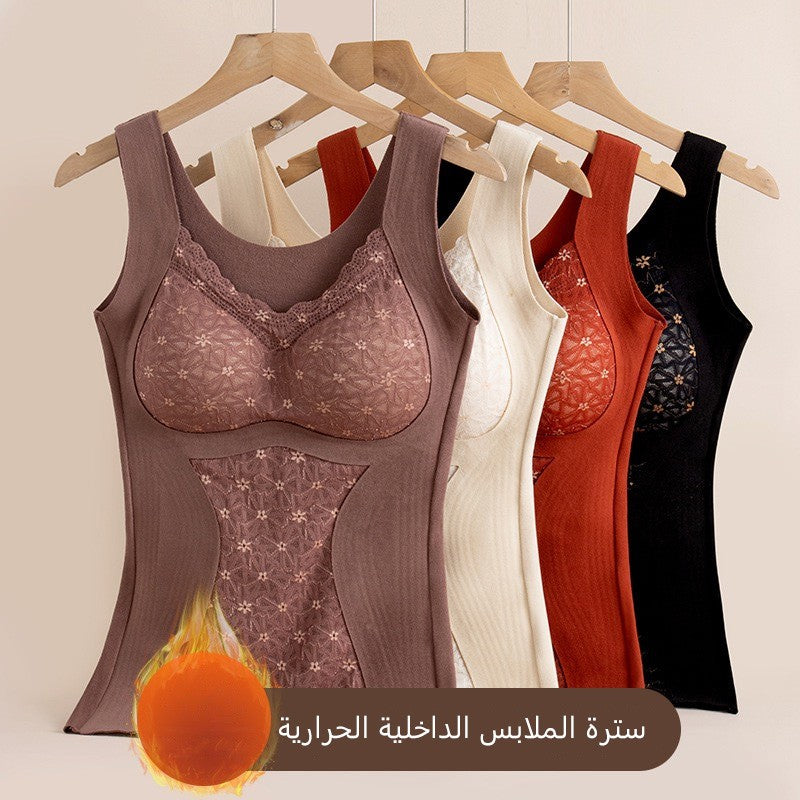 Women's velvet thickened thermal underwear vest